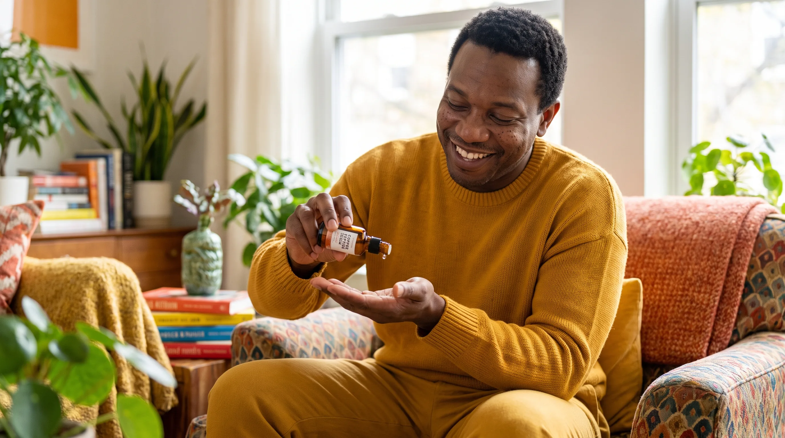 A pru copper peptides in a real, at-home moment