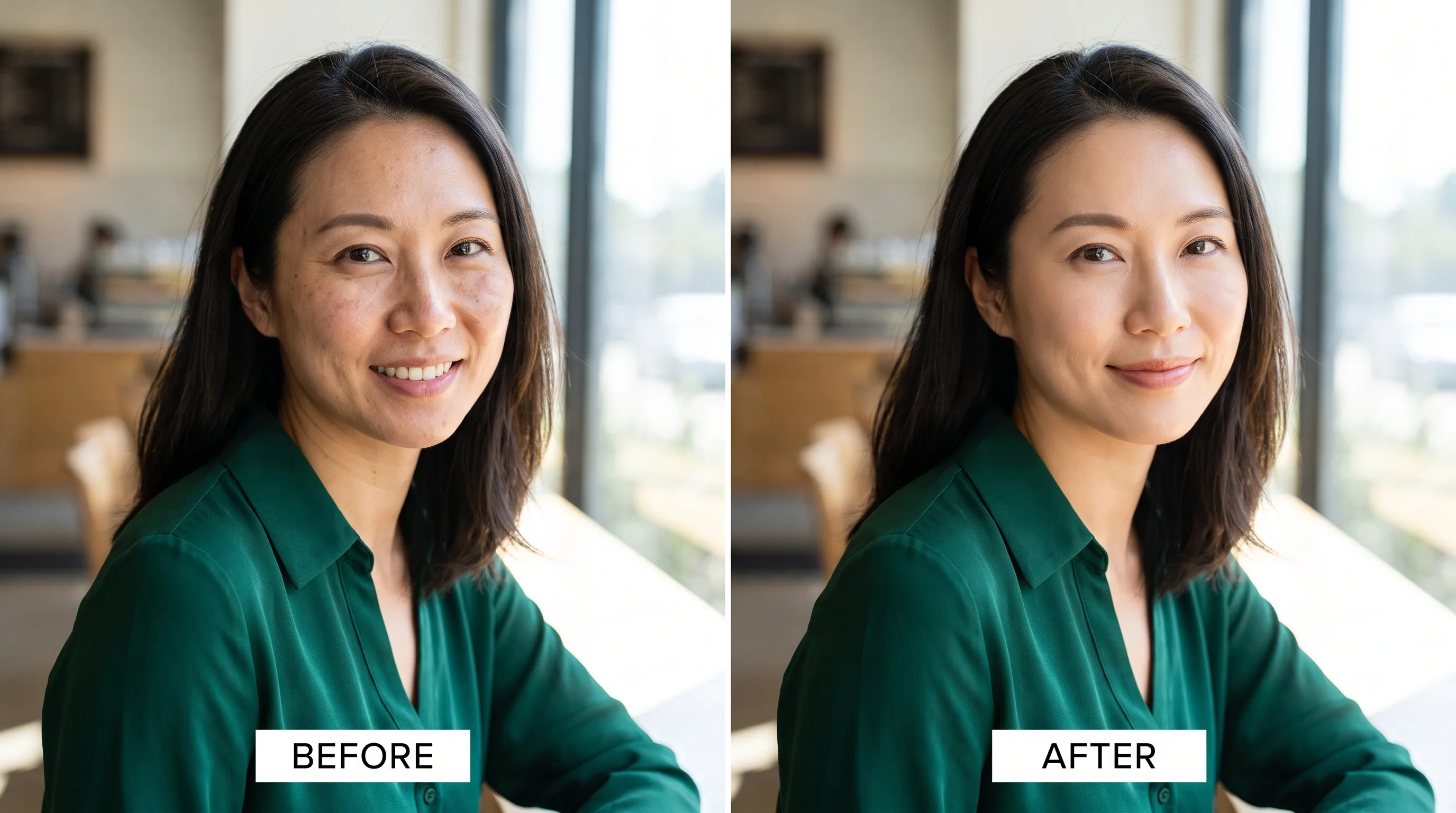 A pru ghk cu before and after in a real, at-home moment