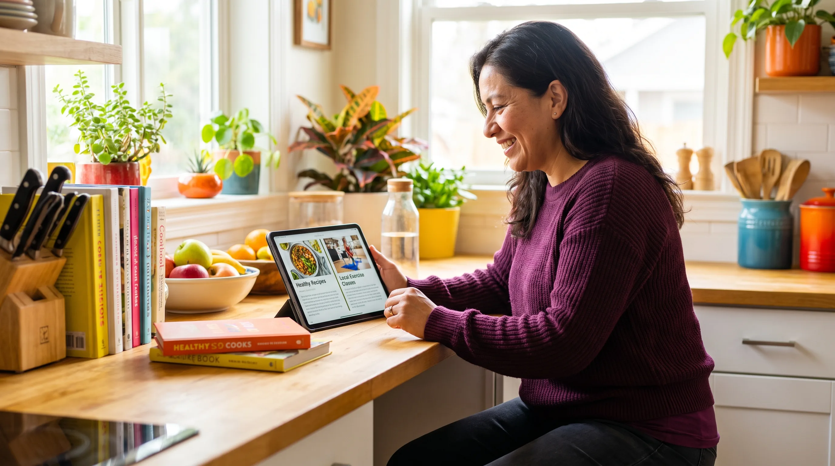 A pru member comparing weight-care options at home in a calm, everyday moment