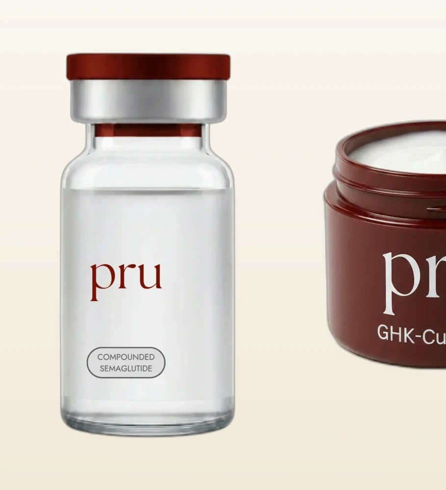 Pru peptide formats: an injectable vial, a topical cream, and oral tablets